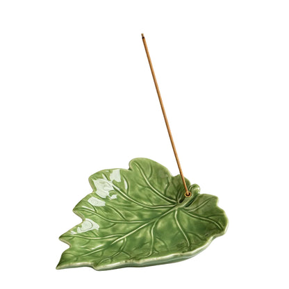Aurawood Ceramic Maple Leaf Incense Stick Holder