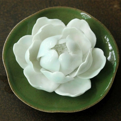 Handcrafted Peony Ceramic Incense Holder