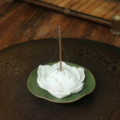 Handcrafted Peony Ceramic Incense Holder